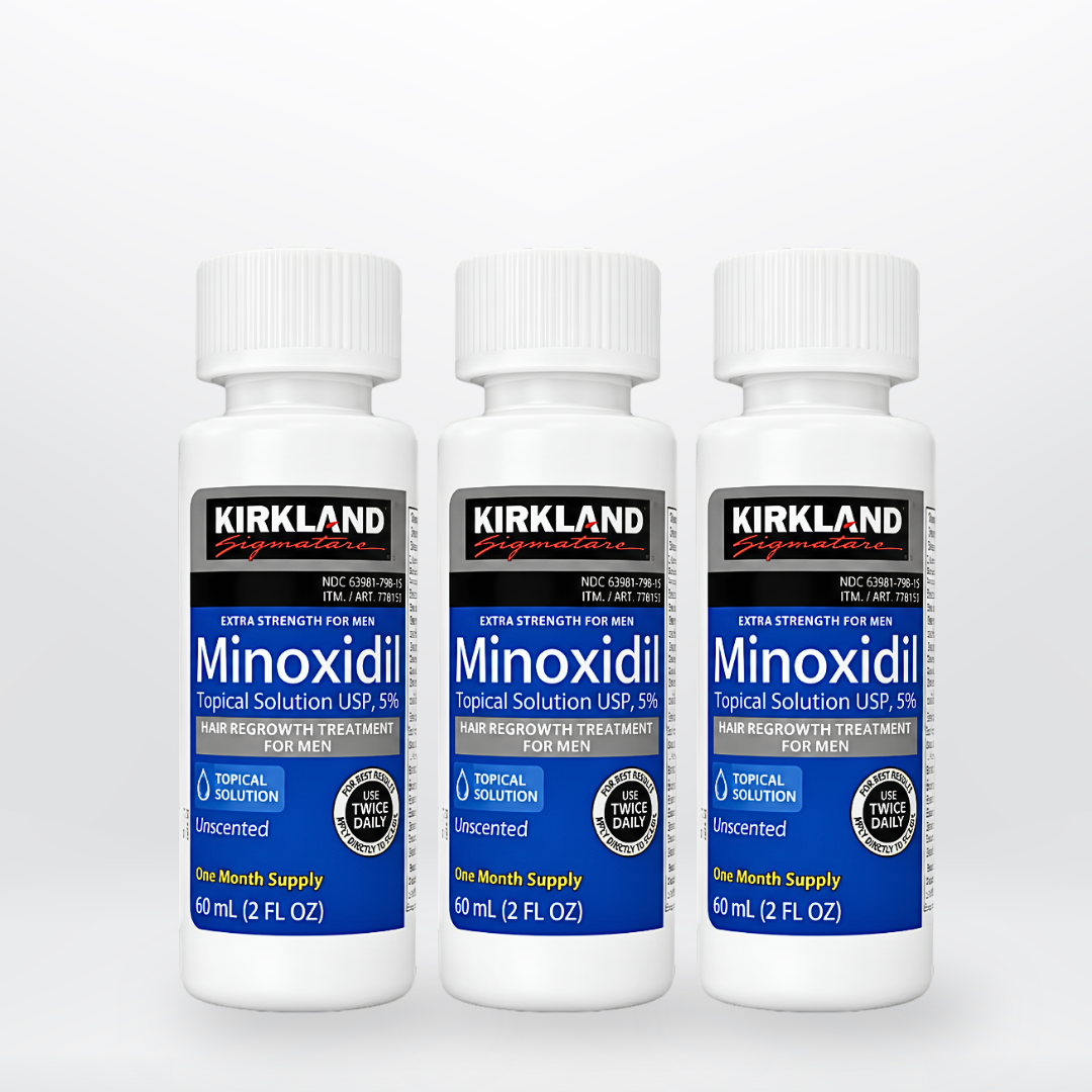 Minoxidil Kirkland 5% Pack x3 Original Colombia | Crecimiento de Barba y Cabello