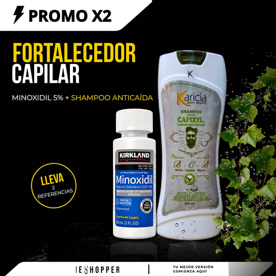 Minoxidil Kirkland + Shampoo Capixyl | Crecimiento y Fortalecimiento Capilar