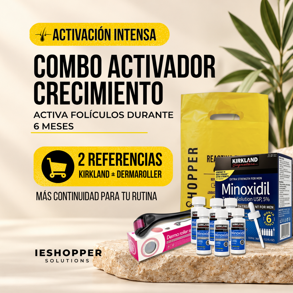 Minoxidil Kirkland x6 + Dermaroller 0.5 mm | 6 Meses