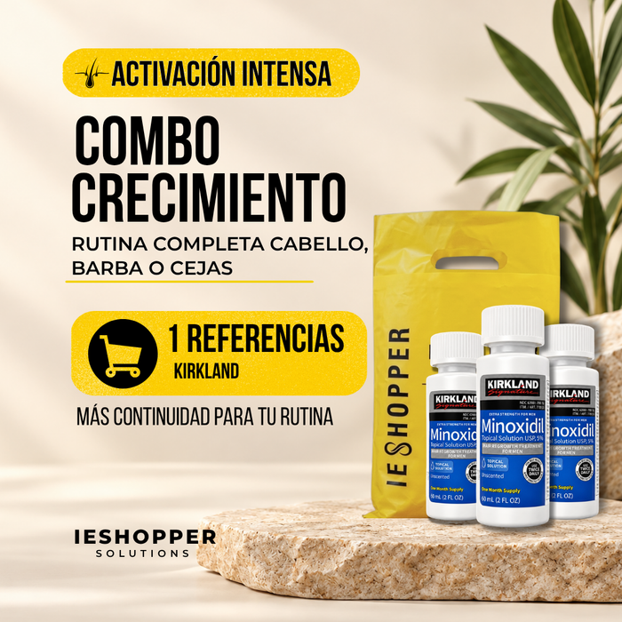 Minoxidil Kirkland 5% Original x3 | Rutina 3 Meses
