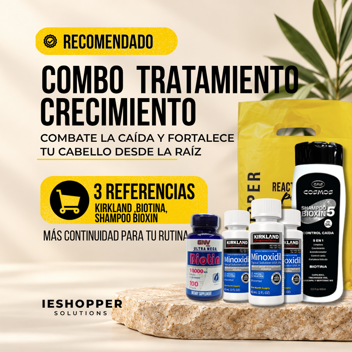 Kit Capilar Kirkland x3 + Biotina GNV + Shampoo Cosmos