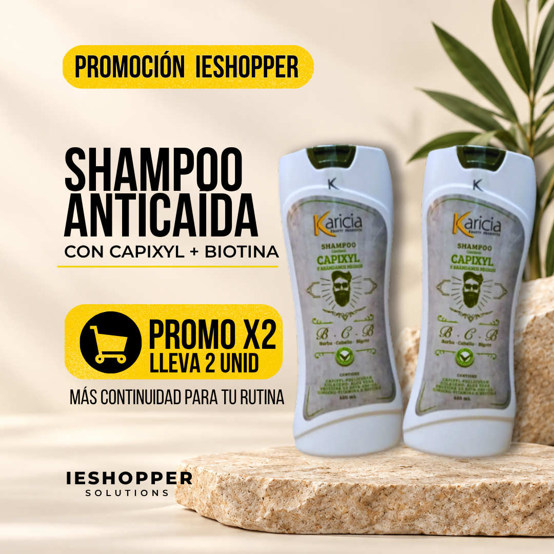 Promo X2 Shampoo Anticaída con Biotina | Mayor Volumen y Fortalecimiento