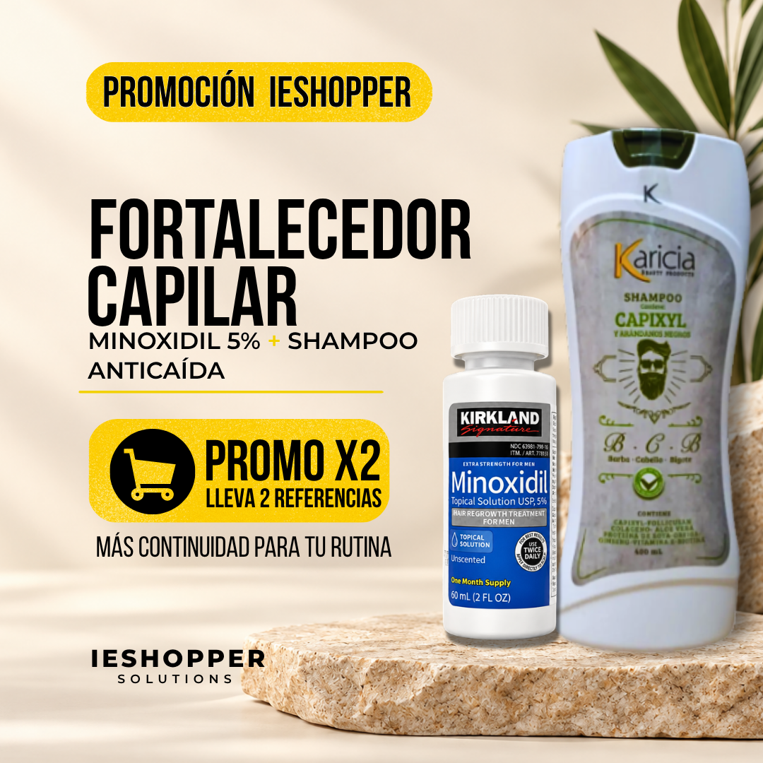 Minoxidil Kirkland x1 + Shampoo Karicia Capixyl