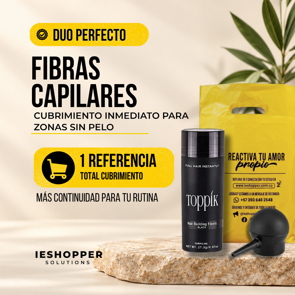 Dúo Fibras Capilares Toppik 27.5 g + Aplicador | IESHOPPER