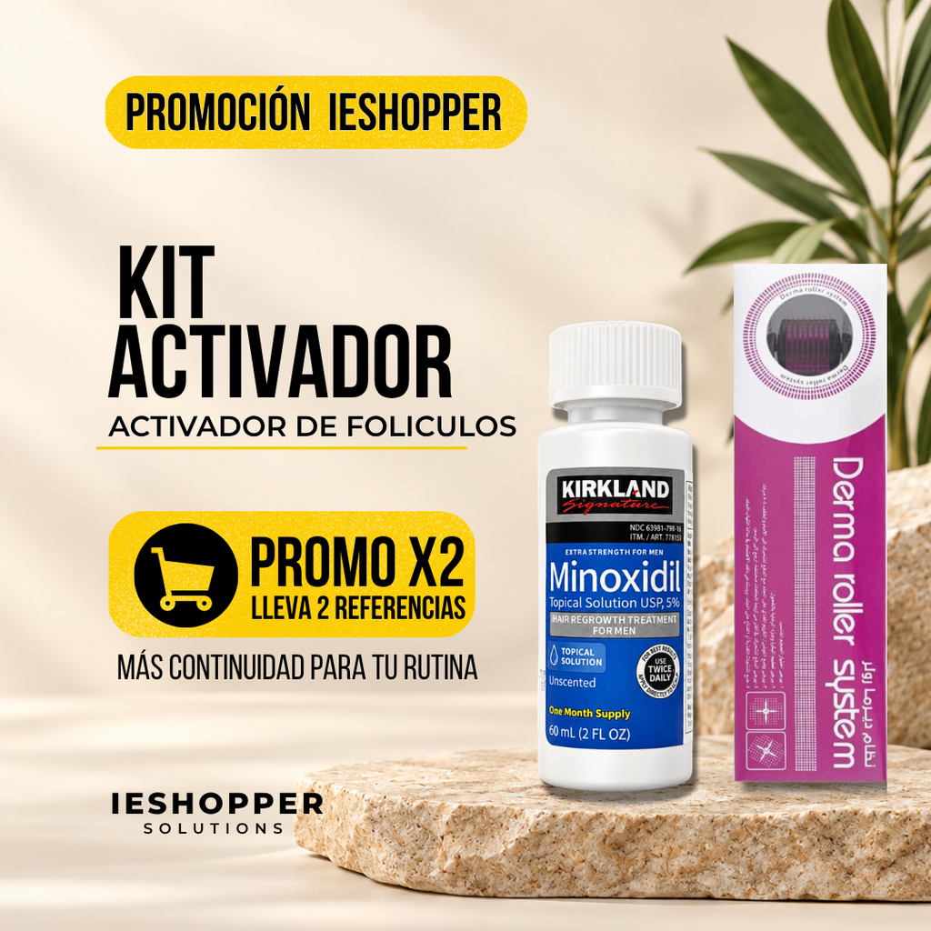 Minoxidil Kirkland x1 + Dermaroller 0.5 mm | Rutina 1 Mes