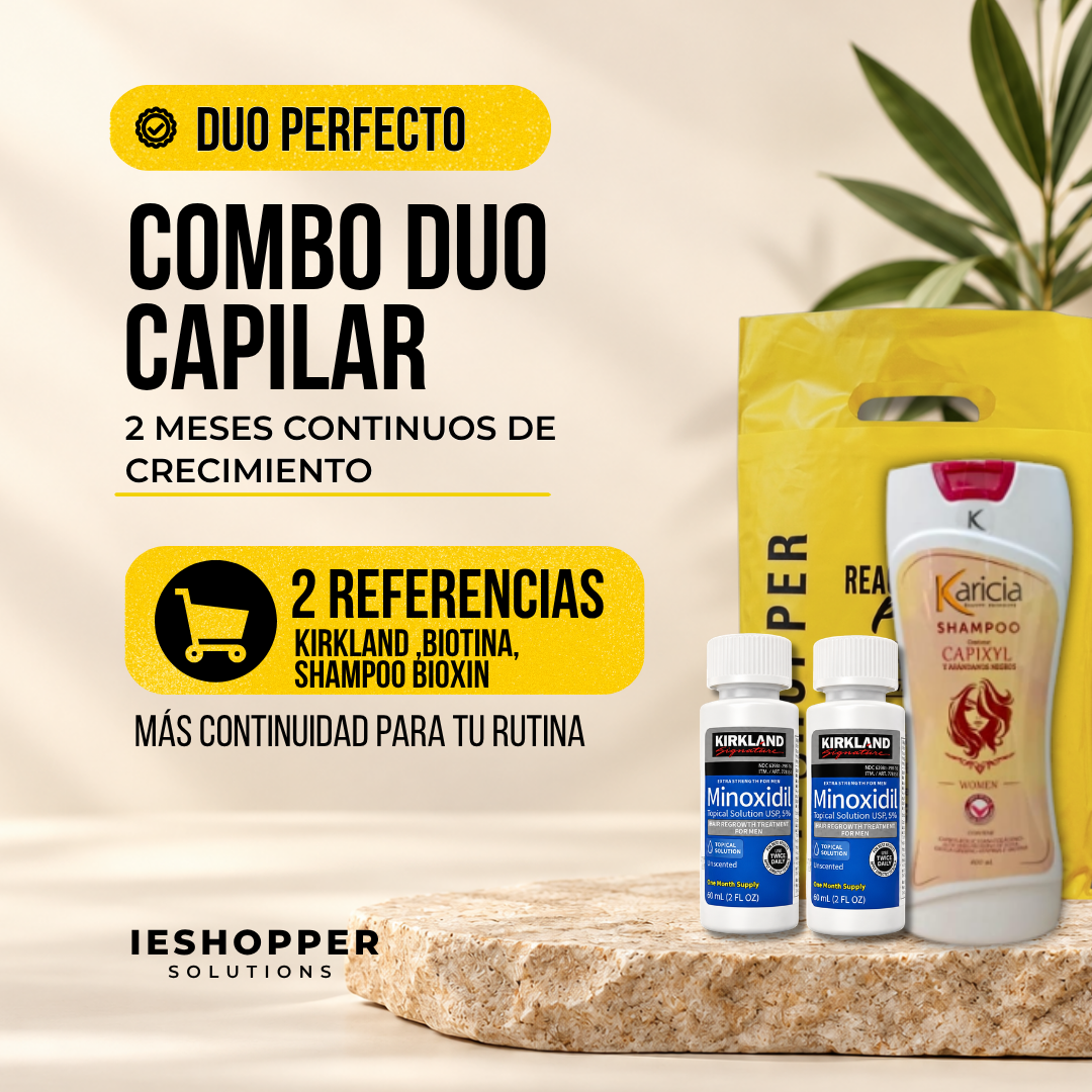 Kit Capilar Kirkland x2 + Shampoo Karicia Mujer