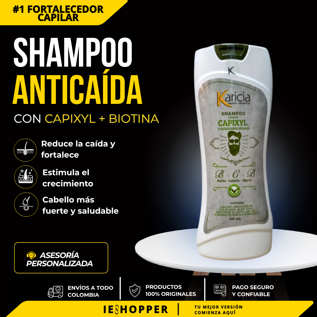 Shampoo Anticaída con Capixyl y Biotina | Cabello Más Fuerte y Saludable | IESHOPPER