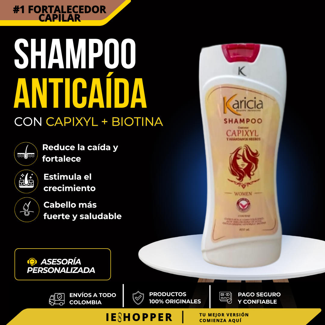 Shampoo Mujer Anticaída con Capixyl y Biotina | Fortalece y Estimula el Crecimiento Capilar