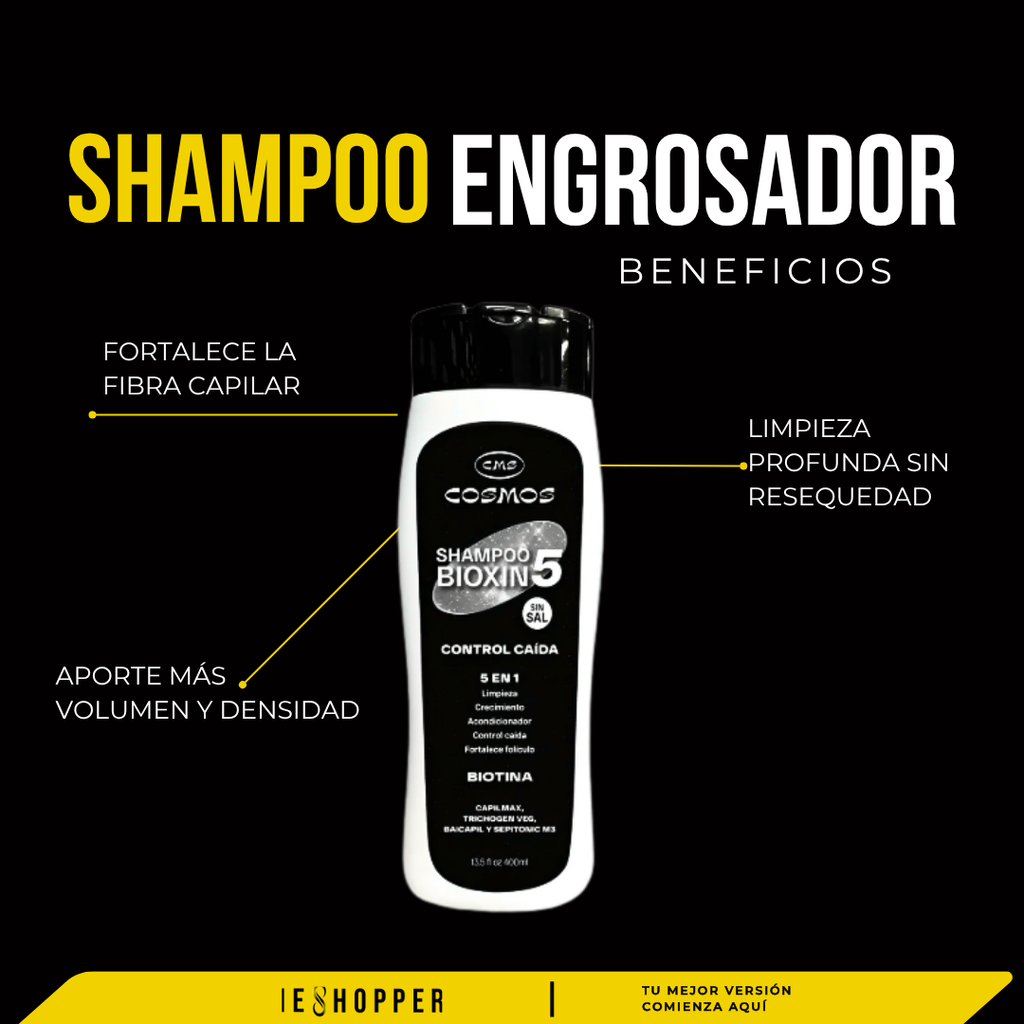 Shampoo Engrosador con Biotina para Mayor Volumen Capilar