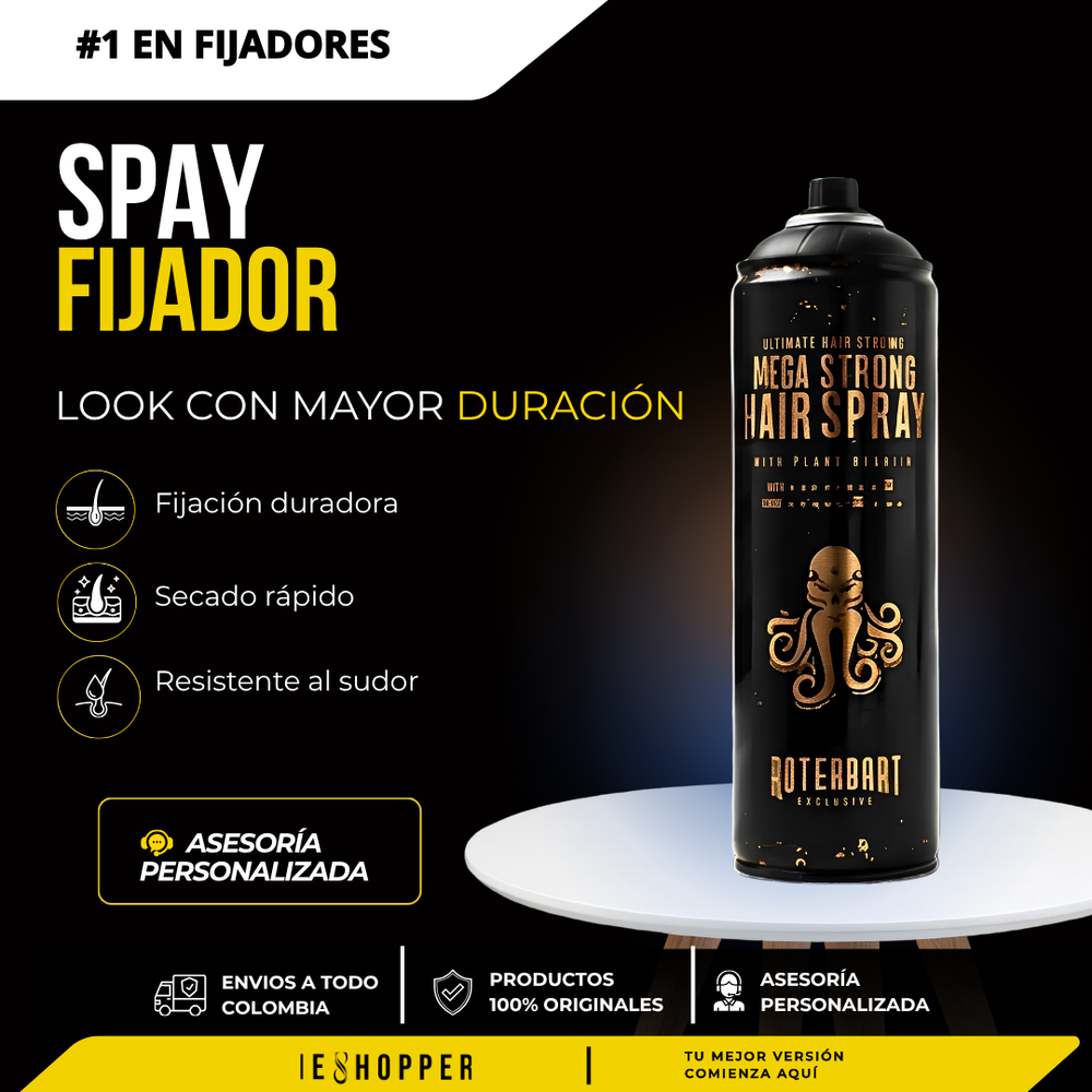 Spray Fijador para Peinado y  Fibras Capilares de Larga Duración